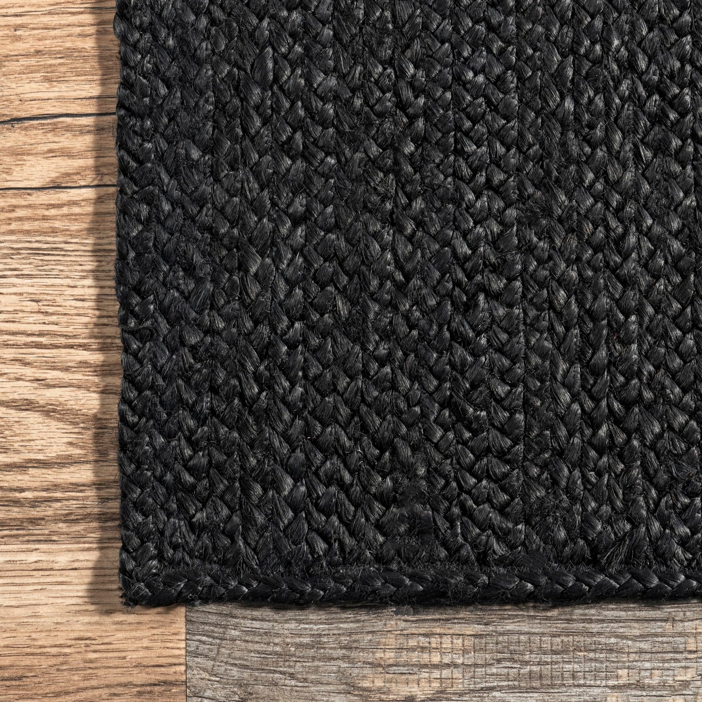 nuLOOM 9x12 Rigo Jute Hand Woven Area Rug, Black, Solid Farmhouse Design, Natural Fiber, For Bedroom, Living Room, Dining Room, Hallway, Office, Kitchen, Entryway