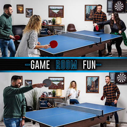 Franklin Sports Optima Indoor Table Tennis Conversion Top 95% Built Table Easy Install Pro Table Tennis Net Indoor Competition Table for All Level Table Tennis Players