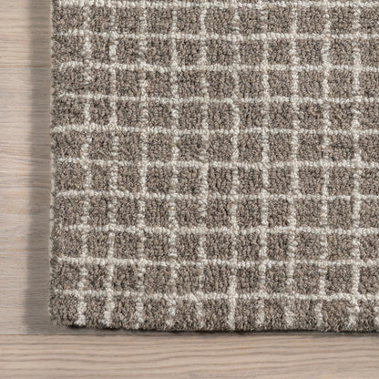 Rugs USA Melrose Grey, 11'6" x 14'6", Handmade, Checked, Wool, Soft and Cozy, High Traffic, Stain Resistant, Easy Clean, Durable Area Rug for Bedroom, Living Room, Dining, Den, Entryway