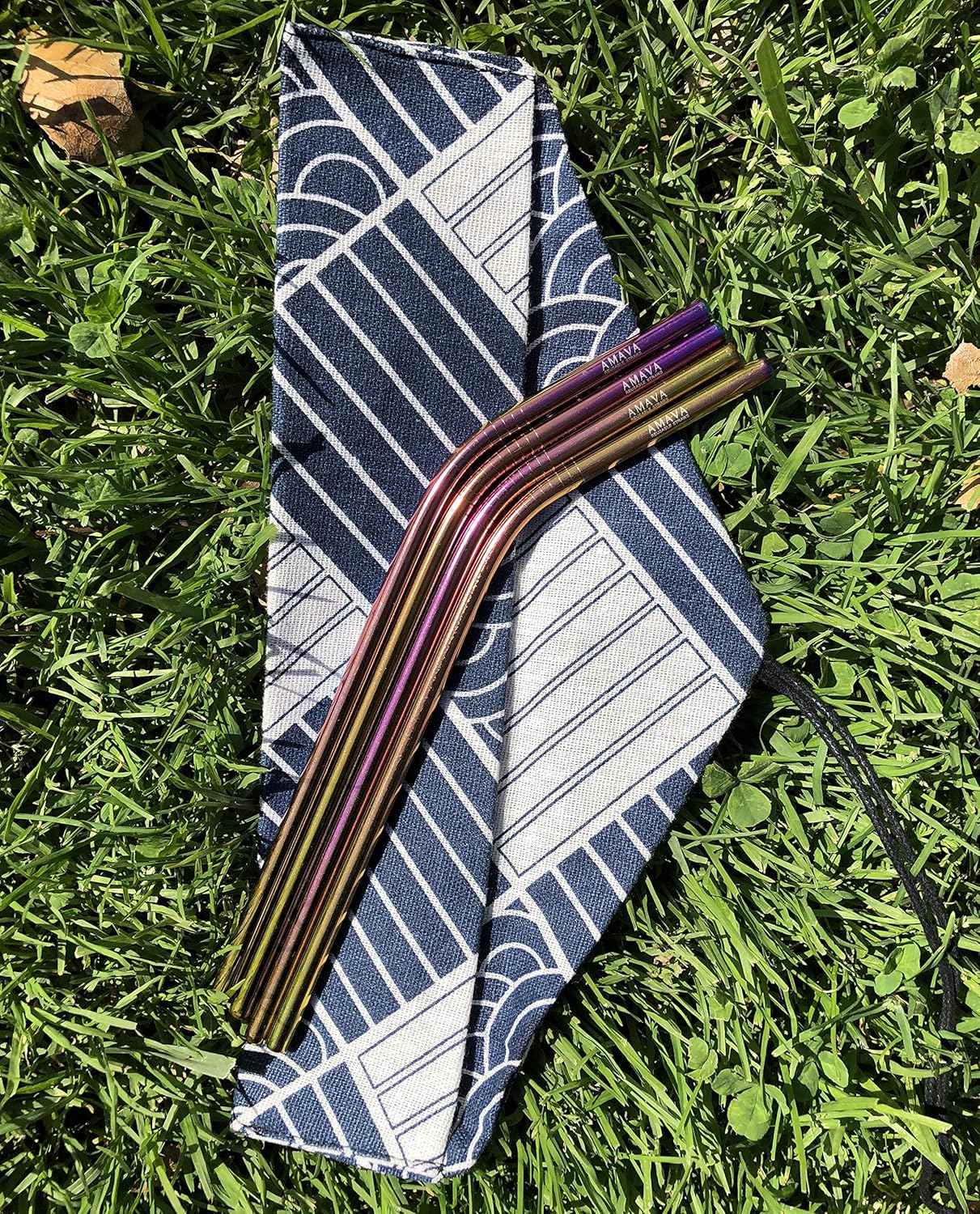 Reusable Straws Set, Stainless Steel Metal, Colorful, Includes 8 Straws, 4 Silicone Tips, 2 Cleaning Brushes, Travel