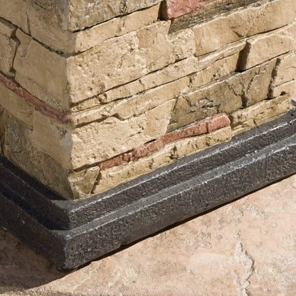 Christopher Knight Home Chesney Stone MGO Fire Column - 40,000 BTU, 19.5", Natural Stone