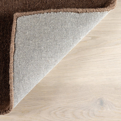 Rugs USA Maru Handmade, Dark Brown, 5' x 8', Solid, Wool, Soft and Cozy, High Traffic, Stain Resistant, Easy Clean, Durable Area Rug for Bedroom, Living Room, Dining Space, Den, Foyer, Entryway