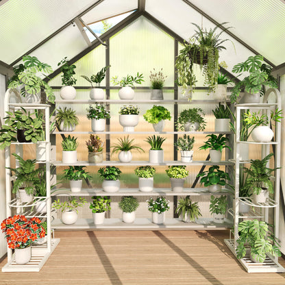 Garvee 6x4 Ft Polycarbonate Greenhouse - Freestanding Small Greenhouse for Outdoors with Rust-Resistant Aluminum Frame, Gutter System & Roof Vent, Ideal for Seed Starting & All-Season Plant Protection
