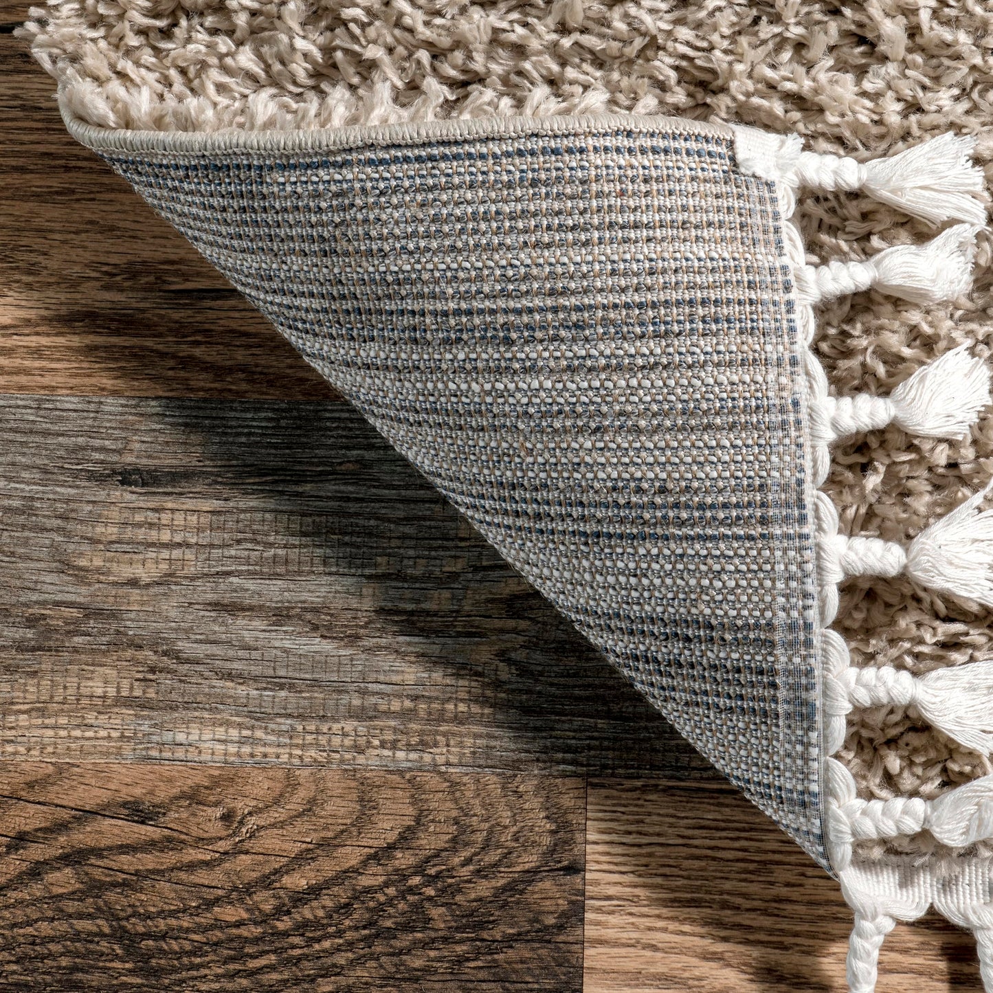 Nuloom Neva Beige/Ivory, 2'6" x 6', Modern, Shag, Tasseled, Soft and Cozy, High Traffic, Stain Resistant, Easy Clean, Durable Runner for Bedroom, Living Room, Dining Space, Den, Foyer, Entryway