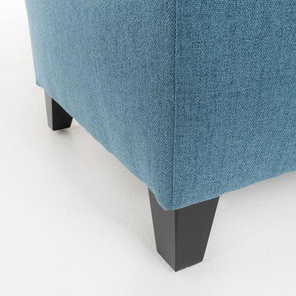 Ball & Cast 50" Upholstered Ottoman with Storage,Button Tufted End of Bed Bench with Safety Hinges and Wood Legs,Entryway Bench Extra Seating for Livingroom, Bedroom, Blue