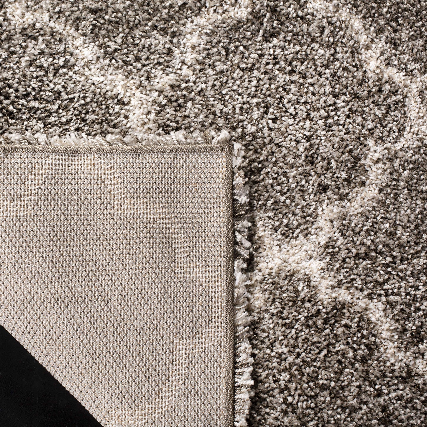 SAFAVIEH Hudson Shag Collection Area Rug - 10' x 14', Grey & Ivory, Moroccan Trellis Design, Non-Shedding & Easy Care, 2-inch Thick Ideal for High Traffic Areas in Living Room, Bedroom (SGH282B)