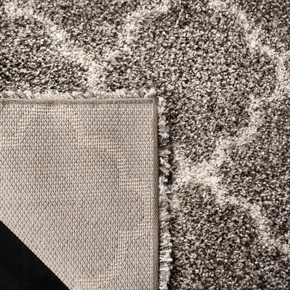 SAFAVIEH Hudson Shag Collection Area Rug - 10' x 14', Grey & Ivory, Moroccan Trellis Design, Non-Shedding & Easy Care, 2-inch Thick Ideal for High Traffic Areas in Living Room, Bedroom (SGH282B)