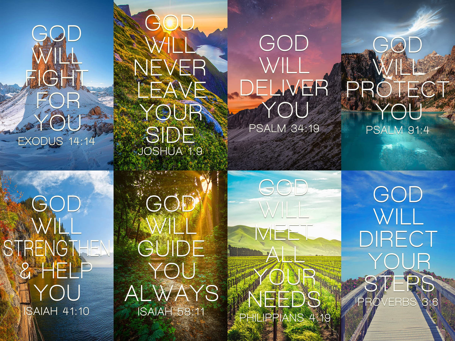 PARODY ART PRINTS 20 God Series - Bible Verse Landscape Photography Aesthetic Collage Kit, Teen Room Wall Decor, College Dorm Decor, Christian Inspirational Gift, 4x6 Professional Photos