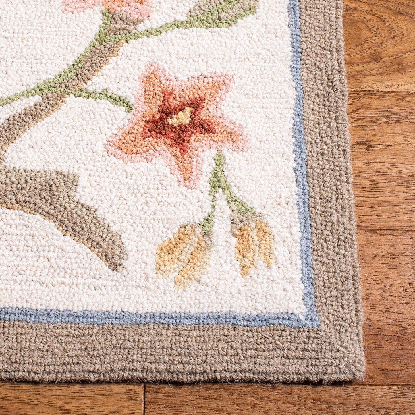 SAFAVIEH Area Rug 8x10 - Chelsea Collection - Large - Ivory, Hand-Hooked Wool, French Country Design, Ideal for Living Room, Bedroom, Office, Dining Space (HK248A)