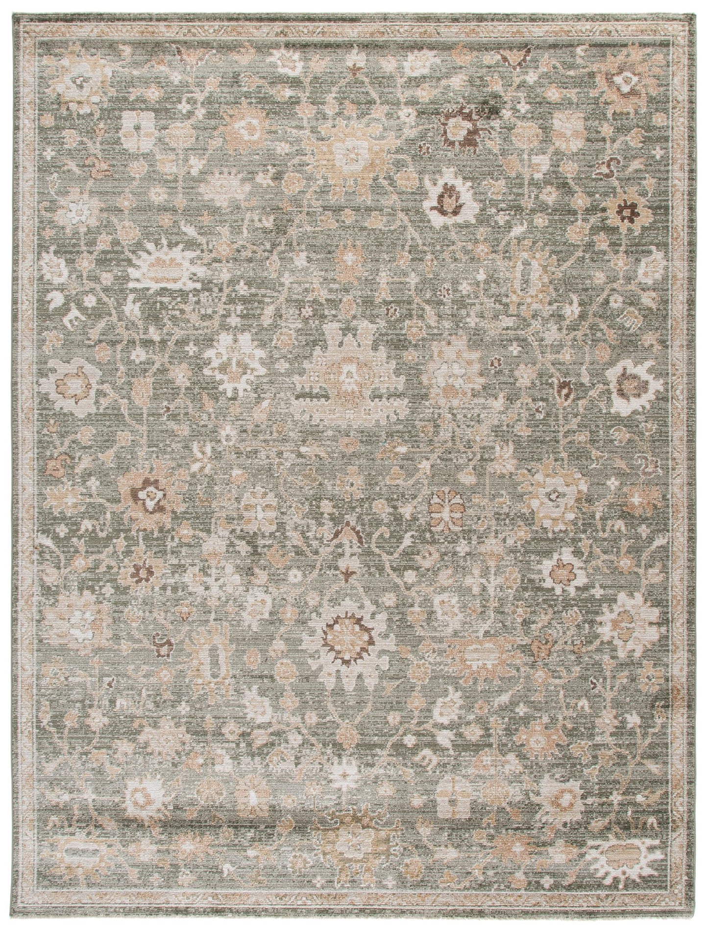 SAFAVIEH Area Rug 10'x14'3" - Hazel Collection - X-Large - Traditional Design, Green & Beige, Non-Shedding & Easy Cleaning, Ideal for Living Room, Bedroom, Dining Space (HZL512Y)