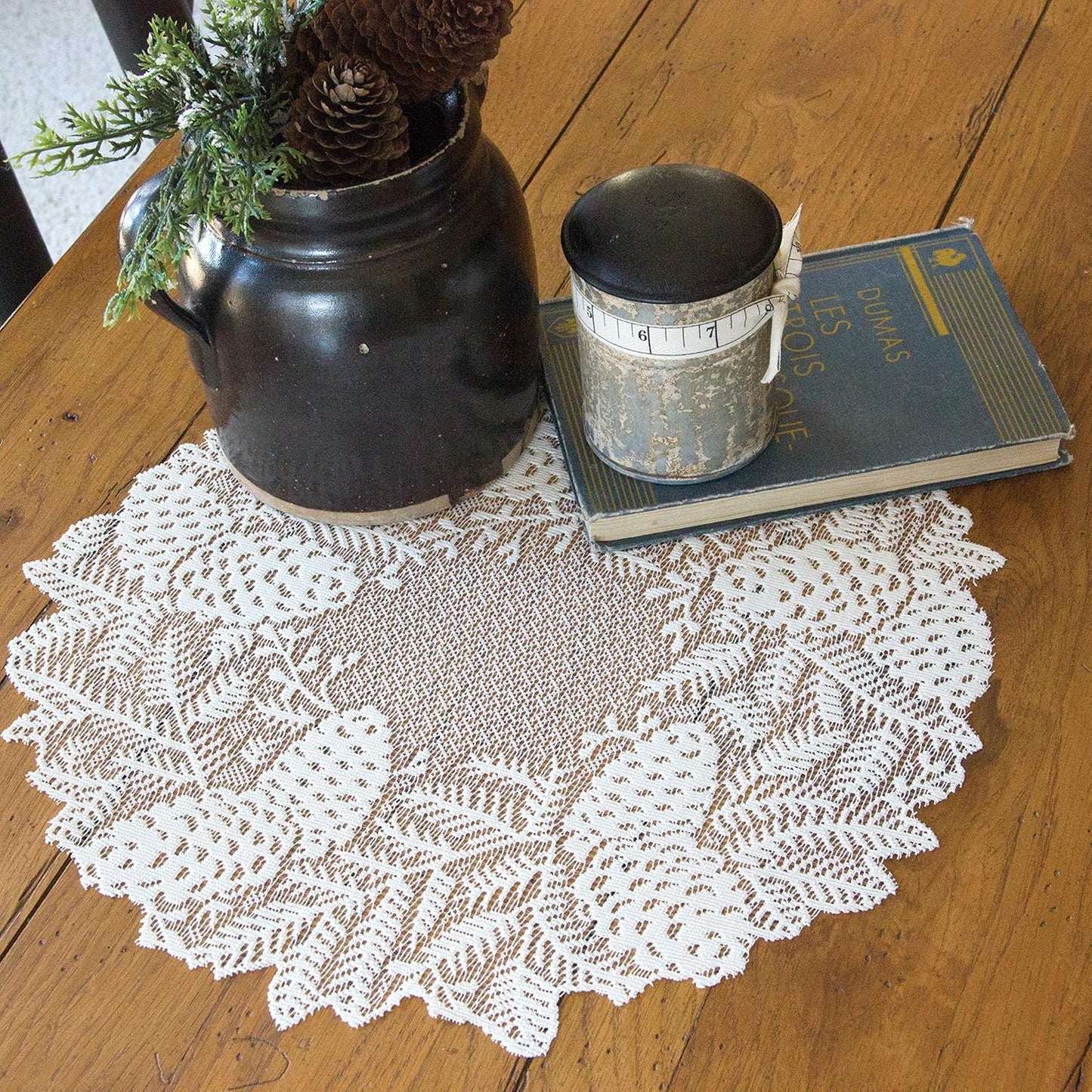 Heritage Lace Highland Pine Doily, 15", Ivory, 4 Count