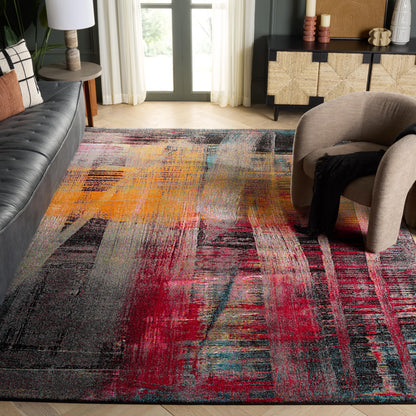 SAFAVIEH Porcello Collection Area Rug - 10'6" x 14', Multi, Modern Abstract Design, Non-Shedding & Easy Care, Ideal for High Traffic Areas in Living Room, Bedroom (PRL6936A)