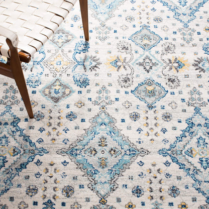 SAFAVIEH Evoke Collection 10' x 14' Ivory / Light Blue EVK224C Boho Oriental Non-Shedding Living Room Bedroom Dining Home Office Area Rug