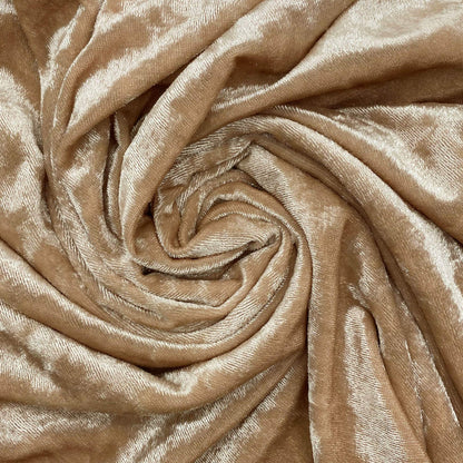 YOUR CHAIR COVERS - 120 Inch Round Crushed Velvet Tablecloth for 5 ft. Round Tables - Champagne