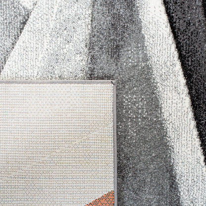 SAFAVIEH Hollywood Collection Area Rug - 9' x 12', Grey & Orange, Mid-Century Modern Design, Non-Shedding & Easy Care, Ideal for High Traffic Areas in Living Room, Bedroom (HLW710P)