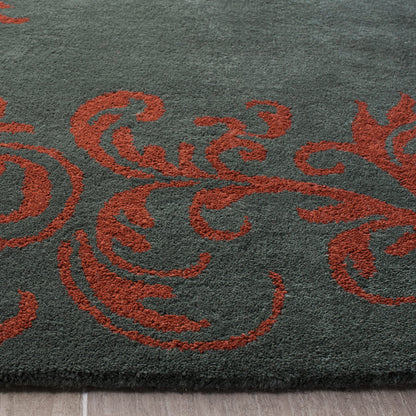 SAFAVIEH Bella Collection 8' x 10' Blue / Coral BEL350A Handmade Premium Wool Area Rug
