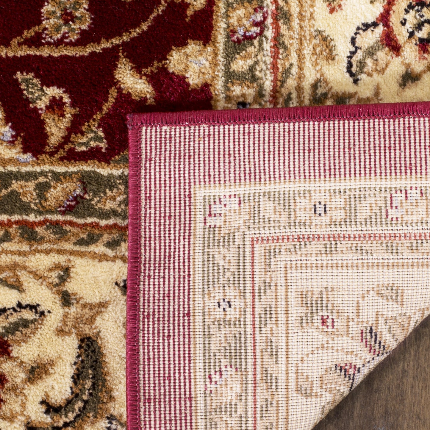 SAFAVIEH Lyndhurst Collection Area Rug - 9' x 12', Red & Ivory, Traditional Oriental Design, Non-Shedding & Easy Care, Ideal for High Traffic Areas in Living Room, Bedroom (LNH312A)