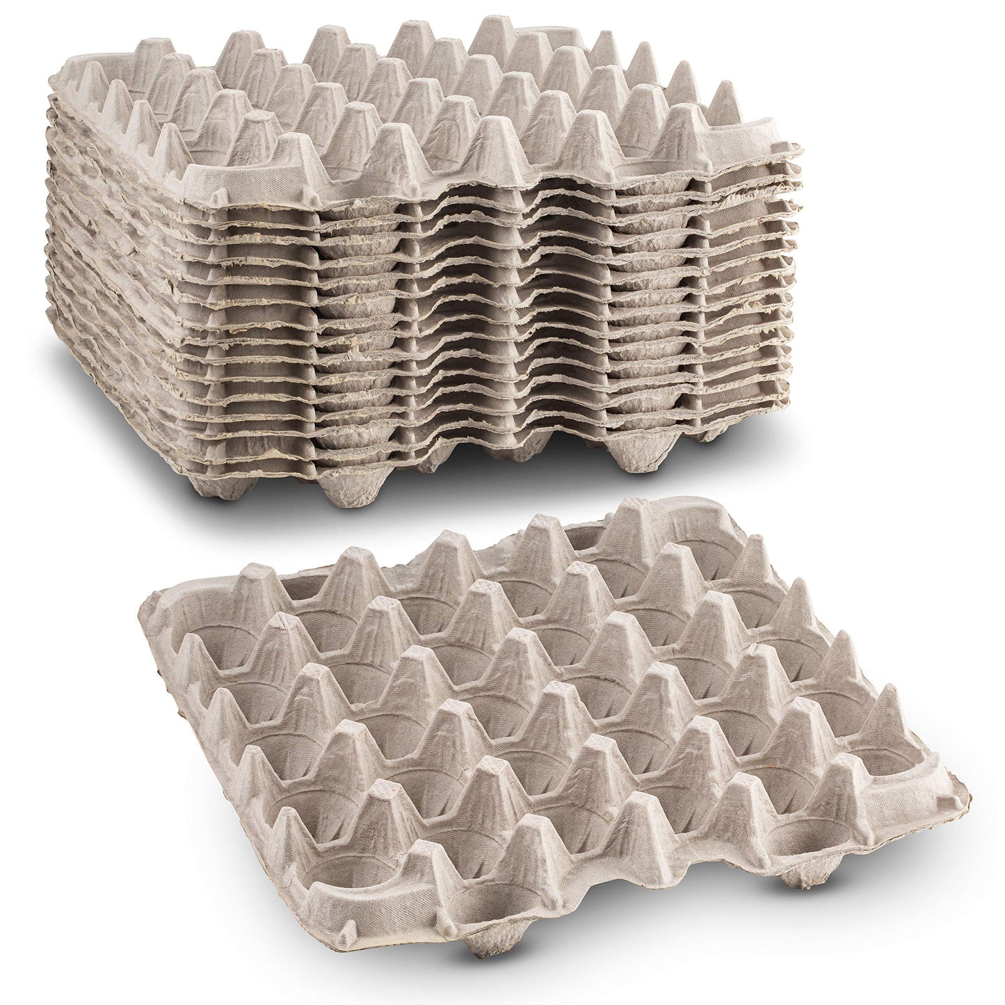 Biodegradable Pulp Fiber Egg Flats - 15 Pieces for Storing up to 30 Large or Small Eggs/Egg Crates That Make a Great Home for Roach Colony by MT Products