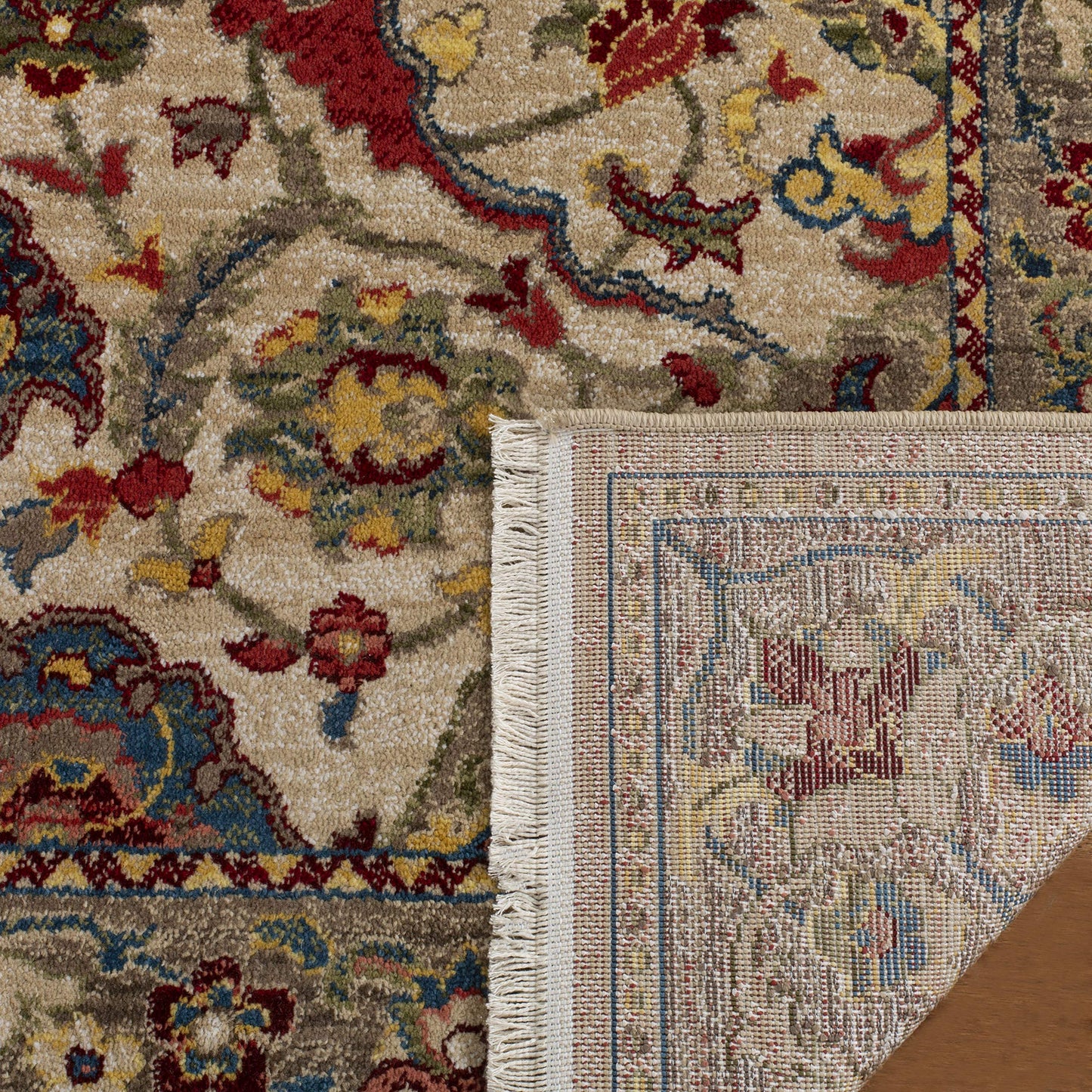 SAFAVIEH Area Rug 8x10 - Kashan Collection - Large - Ivory & Taupe, Traditional Oriental Design, Non-Shedding & Easy Cleaning, Ideal for Living Room, Bedroom, Office, Dining Space (KSN307A)
