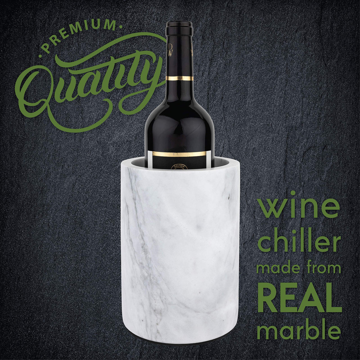 Homeries Marble Wine Chiller Bucket - Wine & Champagne Cooler for Parties, Dinner – Keep Wine & Beverages Cold, Wine Chillers for Bottles – Holds Any 750ml Bottle - Ideal Gift for Wine Enthusiasts