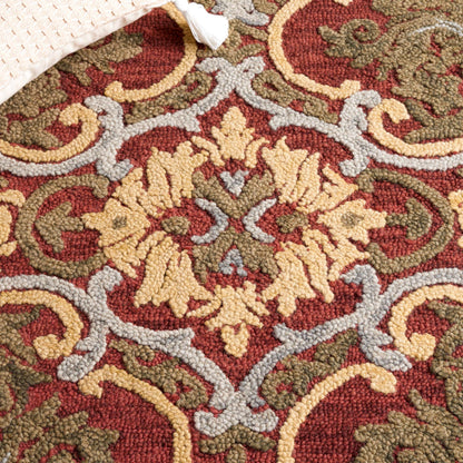 SAFAVIEH Area Rug 8x10 - Blossom Collection - Large - Red & Gold, Handmade Wool, Floral Design, Ideal for Living Room, Bedroom, Office, Dining Space (BLM422Q)