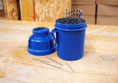 Century Drill & Tool 28406 Empty Drill Bit Index Pod, Holds 29 Bits, 1/16" to 1/2", Twist Lock Storage
