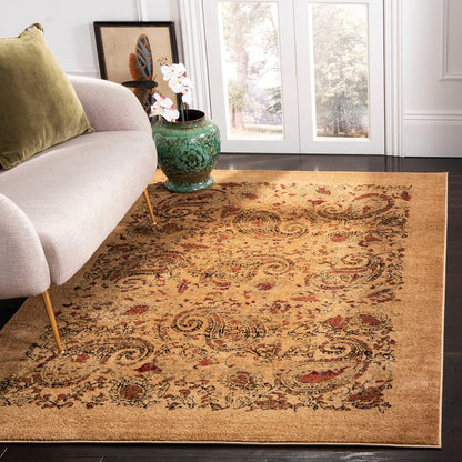SAFAVIEH Lyndhurst Collection Area Rug - 10' Round, Beige & Multi, Traditional Paisley Design, Non-Shedding & Easy Care, Ideal for High Traffic Areas in Living Room, Bedroom (LNH224A)