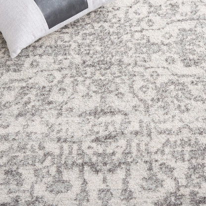SAFAVIEH Madison Collection Area Rug - 10' x 14', Silver & Ivory, Snowflake Medallion Distressed Design, Non-Shedding & Easy Care, Ideal for High Traffic Areas in Living Room, Bedroom (MAD603G)