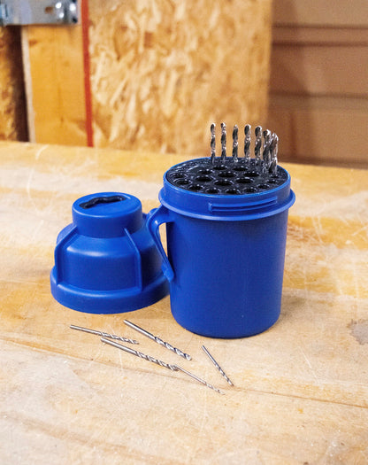Century Drill & Tool 28406 Empty Drill Bit Index Pod, Holds 29 Bits, 1/16" to 1/2", Twist Lock Storage