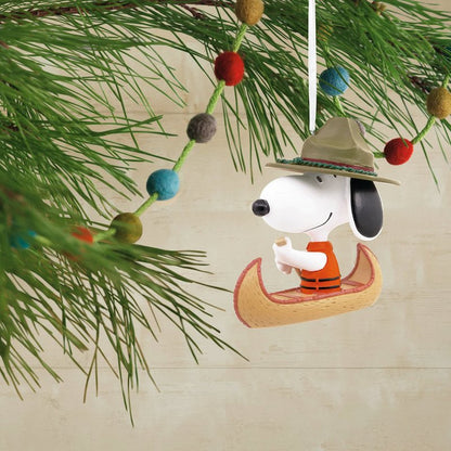 Hallmark Peanuts Snoopy in Canoe Christmas Ornament