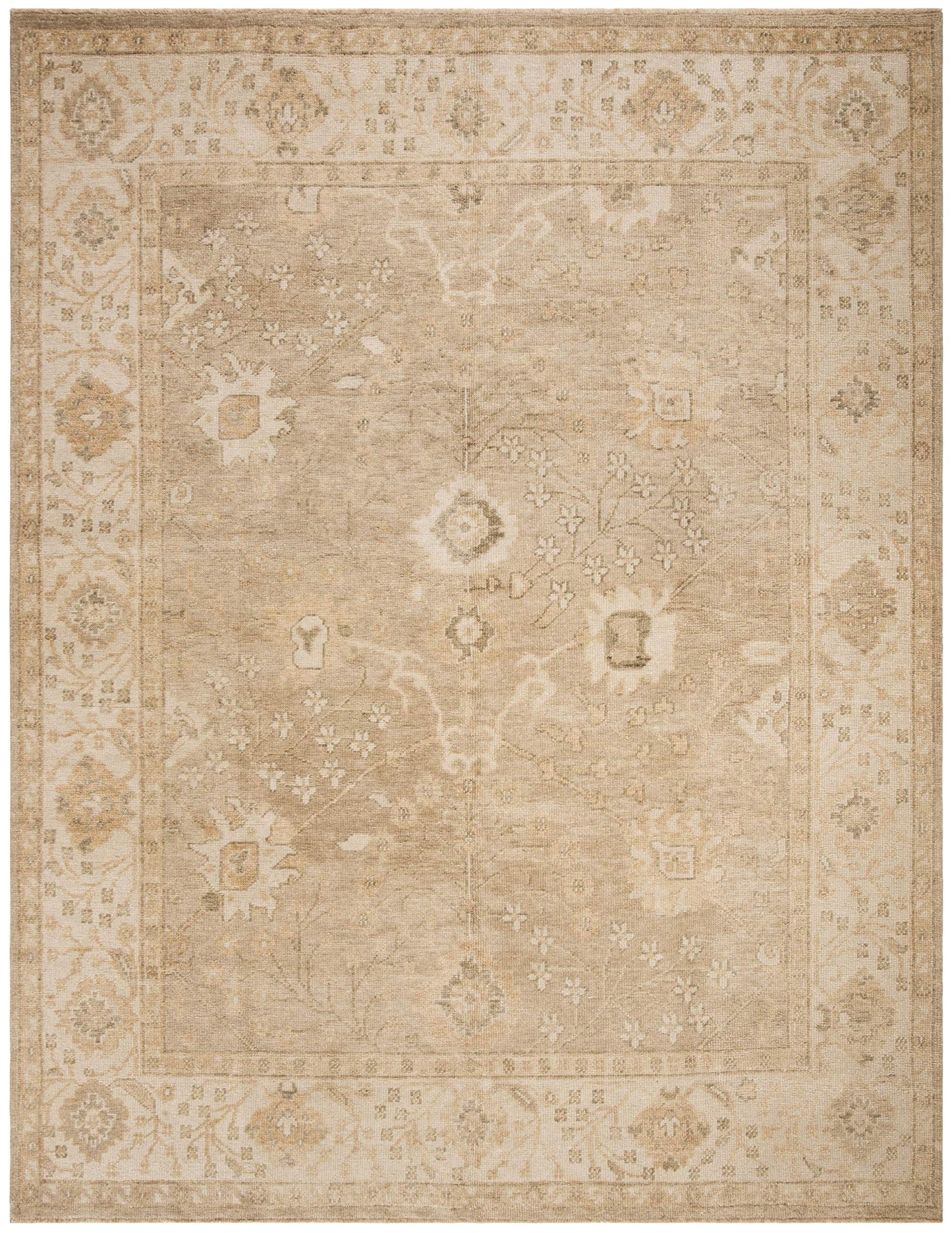 SAFAVIEH Izmir Collection Area Rug - 9' x 12', Gold & Ivory, Hand-Knotted Traditional New Zealand Wool, Ideal for High Traffic Areas in Living Room, Bedroom (IZM134D)