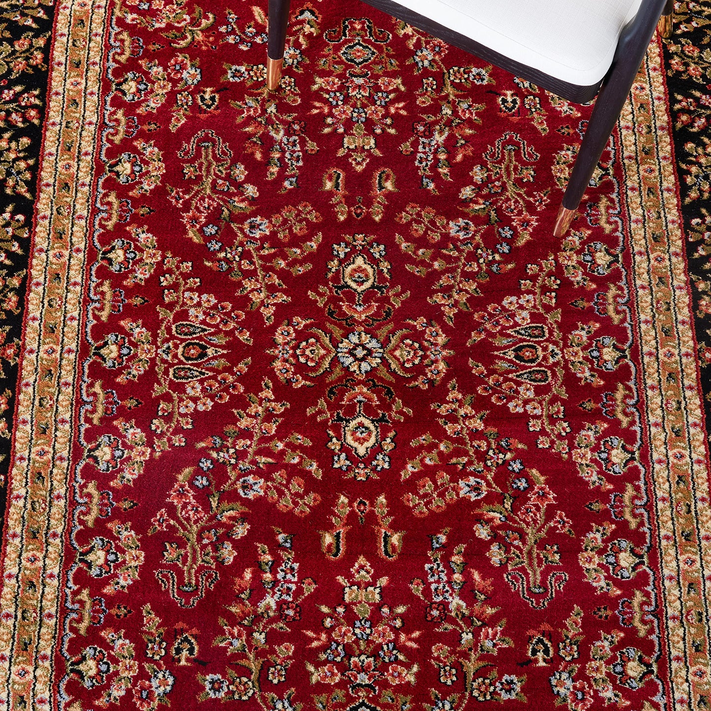 SAFAVIEH Area Rug 8x11 - Lyndhurst Collection - Large - Red & Black, Traditional Oriental Design, Non-Shedding & Easy to Clean, Ideal for Living Room, Bedroom, Dining Space (LNH331B)