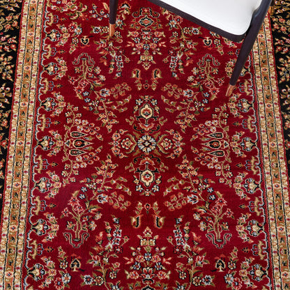 SAFAVIEH Area Rug 8x11 - Lyndhurst Collection - Large - Red & Black, Traditional Oriental Design, Non-Shedding & Easy to Clean, Ideal for Living Room, Bedroom, Dining Space (LNH331B)