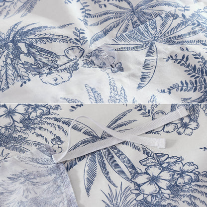 Tommy Bahama- King Duvet Cover Set, Reversible Cotton Bedding Set with Matching Shams, Coastal Bedding Set (Pen and Ink Blue, King)
