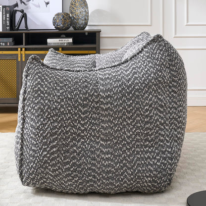 Large Grey Chenille Bean Bag Chair for Adults, Oversized Comfy Lounger for Living Room, Bedroom, Gaming, Reading, Watching TV, 47.2" x 36.2" x 30.7"