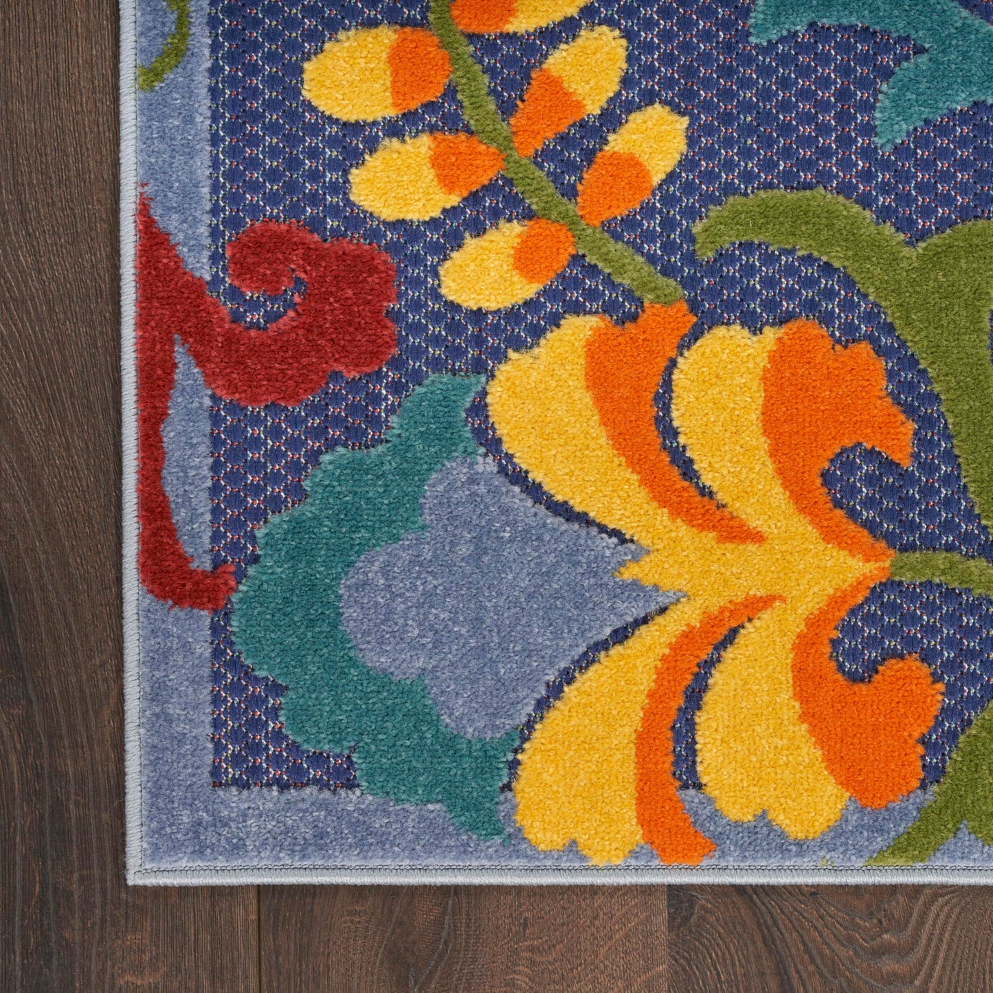 Nourison Home Aloha Navy Multicolor 9' x 12' Area Rug - Easy Clean, Non Shedding, Bed Room, Living Room, Dining Room, Kitchen (9' x 12')