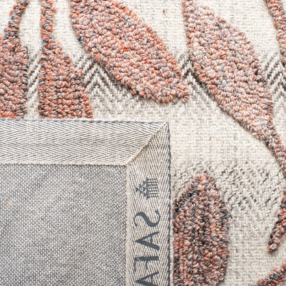 SAFAVIEH South Hampton Collection 8' x 10' Rust / Ivory SHA302P Handmade Botanical Wool Area Rug
