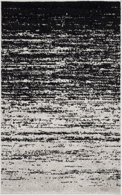 2'6" 4', (ADR113A) SAFAVIEH Adirondack Collection Accent Rug - x Silver & Black, Modern Ombre Design, Non Shedding