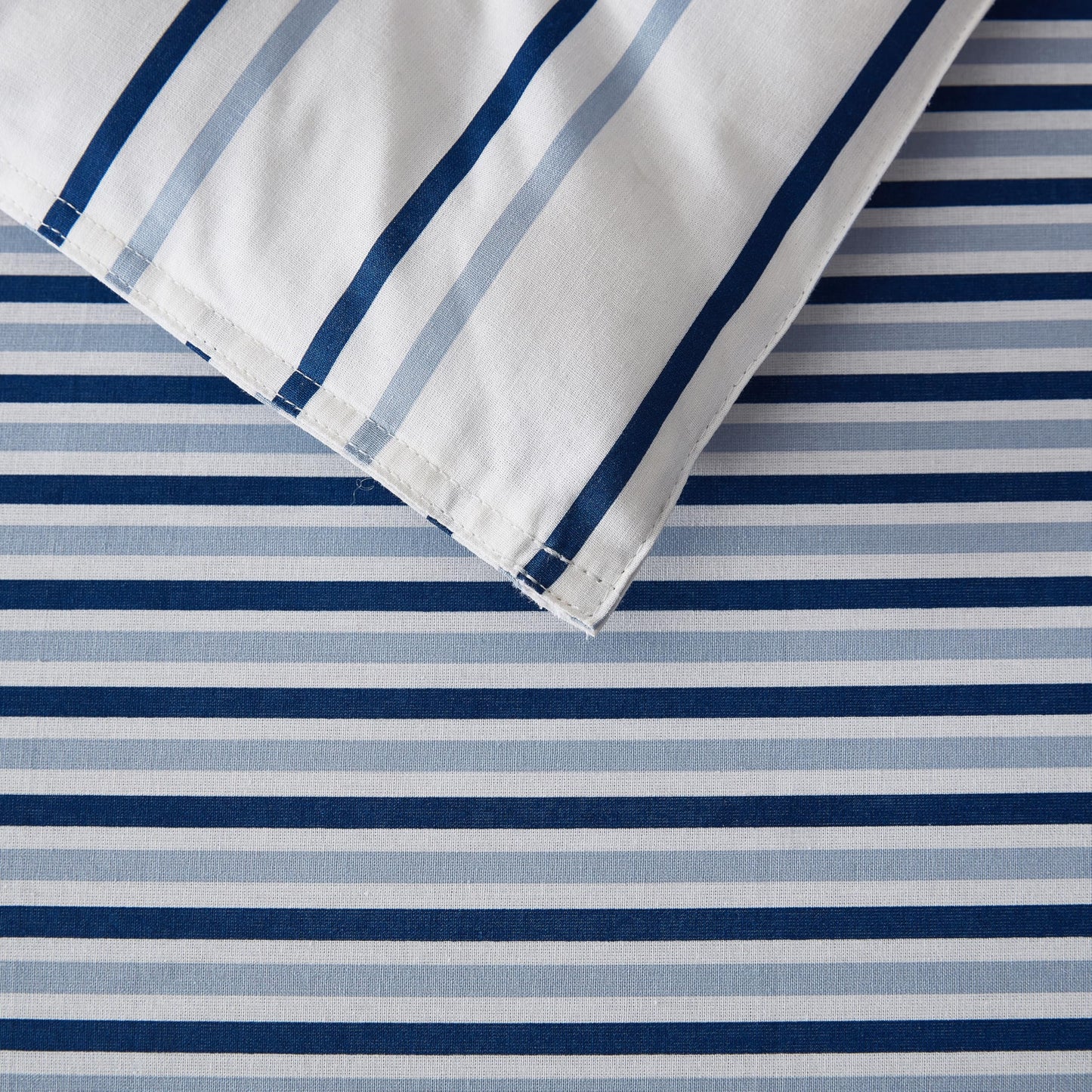 Eddie Bauer - King Duvet Cover Set, Luxuriously Soft Bedding with Matching Shams, Buttons & Corner Ties to Ensure Placement (Cooper Stripe Blue, King)