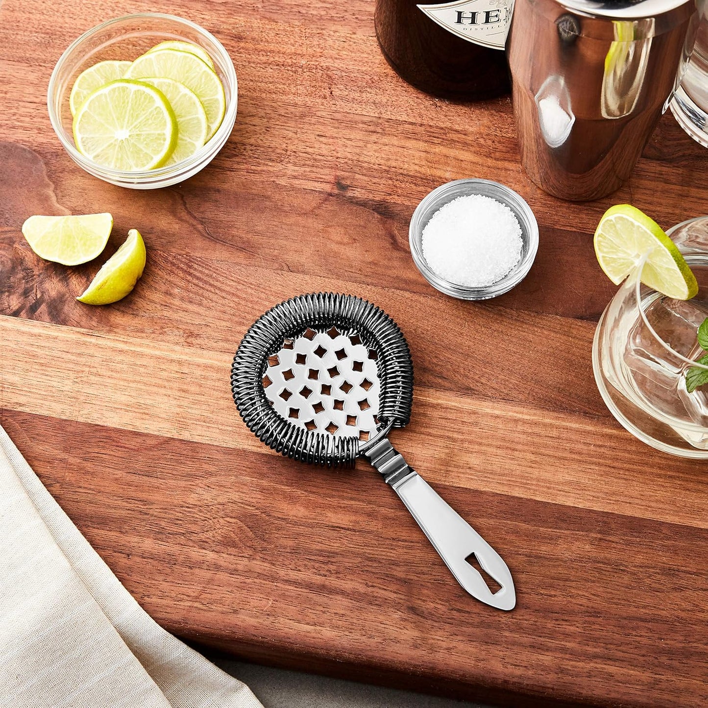 Barfly Classic Hawthorne Spring Bar Strainer, O/S, Gun Metal Black