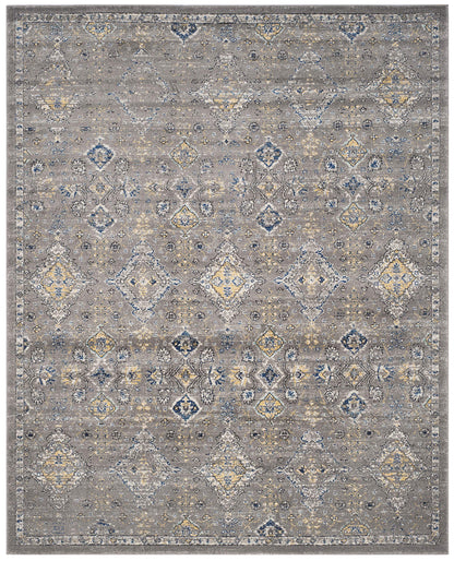 SAFAVIEH Evoke Collection Area Rug - 10' x 14', Dark Grey & Yellow, Boho Oriental Design, Non-Shedding & Easy Care, Ideal for High Traffic Areas in Living Room, Bedroom (EVK224G)