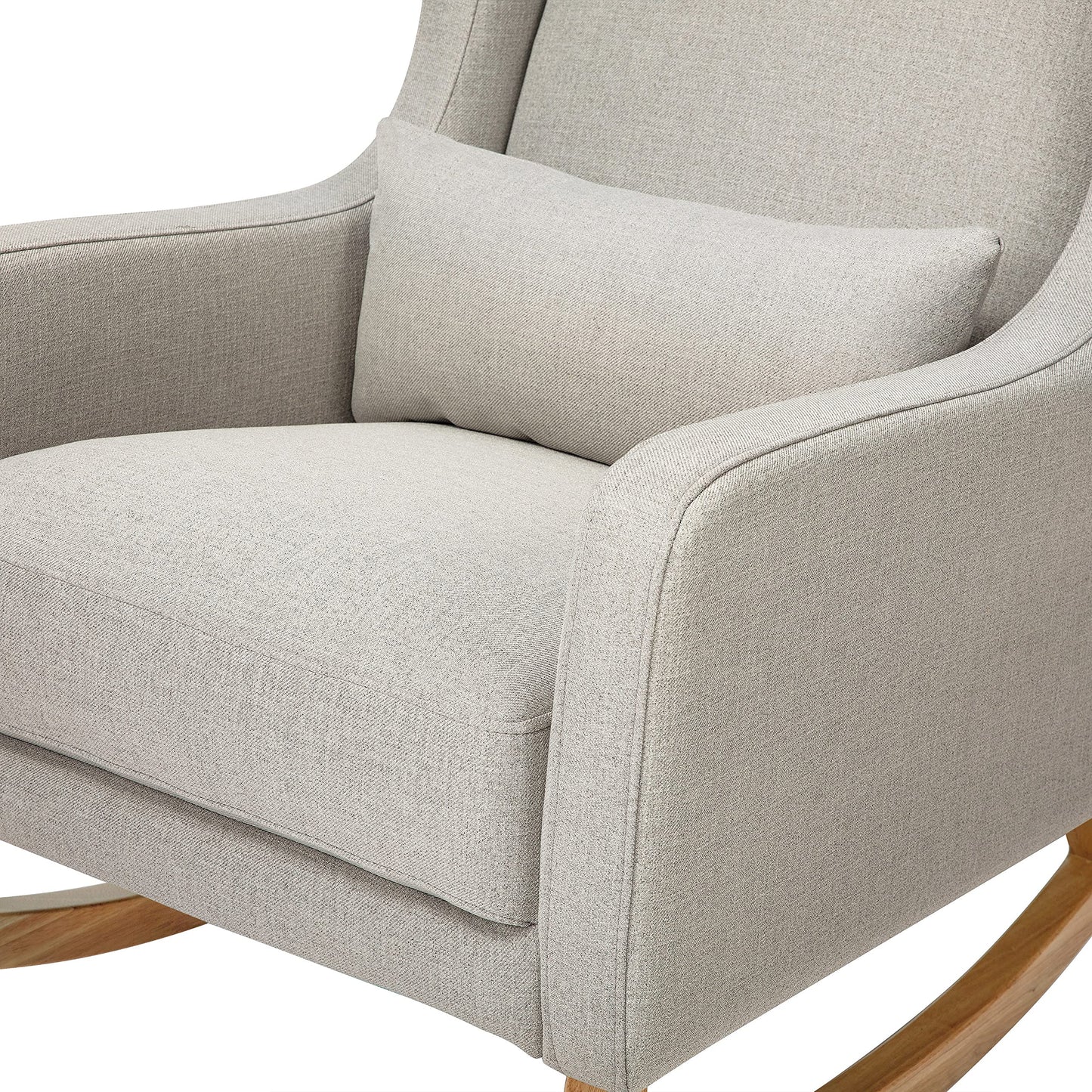 Babyletto Kai Rocker in Performance Grey Eco-Twill with Light Legs, Water Repellent & Stain Resistant, Greenguard Gold and CertiPUR-US Certified