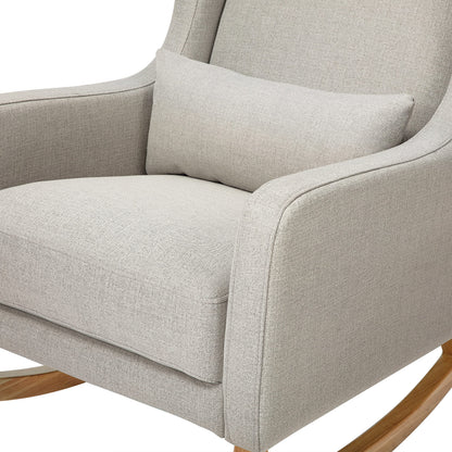 Babyletto Kai Rocker in Performance Grey Eco-Twill with Light Legs, Water Repellent & Stain Resistant, Greenguard Gold and CertiPUR-US Certified