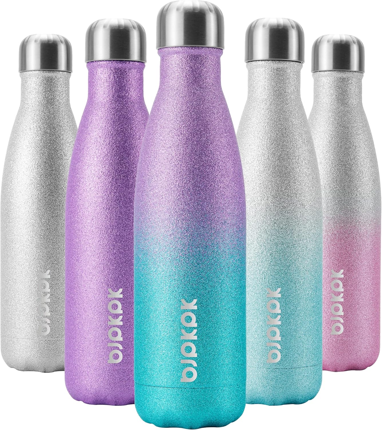 BJPKPK 17oz Insulated Water Bottles, Stainless Steel Sports Bottles Keep Cold for 24 Hours and Hot for 12 Hours