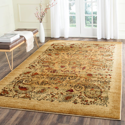 SAFAVIEH Lyndhurst Collection Area Rug - 10' Round, Beige & Multi, Traditional Paisley Design, Non-Shedding & Easy Care, Ideal for High Traffic Areas in Living Room, Bedroom (LNH224A)