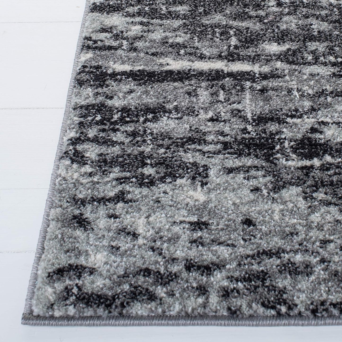 2'2" 7' EVK272G SAFAVIEH Evoke Collection x Ivory/Dark Grey Modern Abstract Non-Shedding Entryway Foyer Living Room