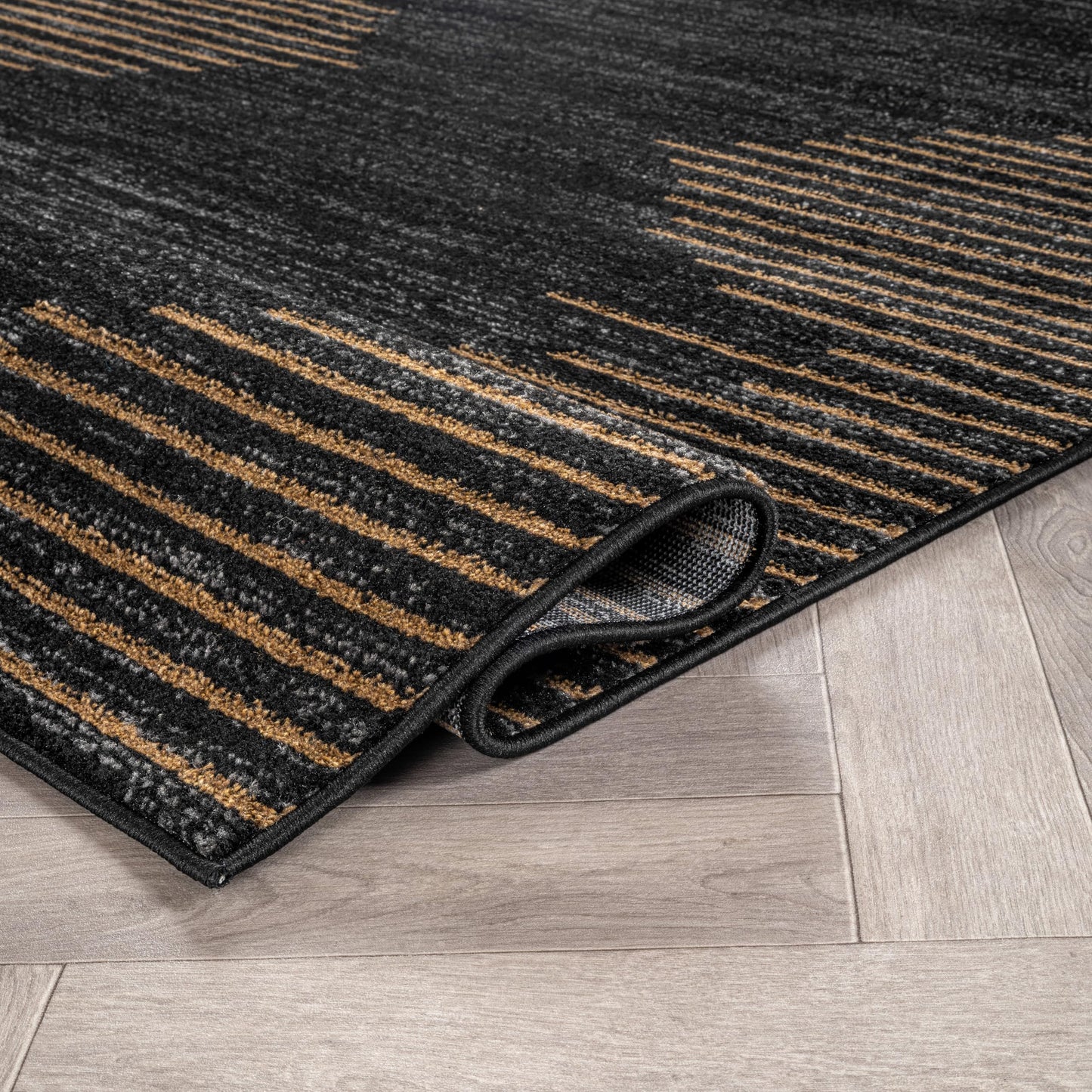 Rugshop Bohemian Stripe Stain Resistant High Traffic Living Room Kitchen Bedroom Dining Home Office Area Rug 7'10" x 10' Camel