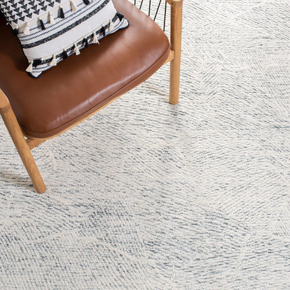 SAFAVIEH Metro Collection Area Rug - 9' x 12', Dark Grey & Ivory, Handmade Wool, Ideal for High Traffic Areas in Living Room, Bedroom (MET999H)