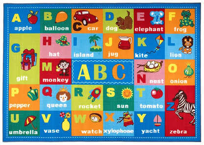 Rugshop Kids Educational Learning Alphabet Symbols Non Skid (Non Slip) Area Rug 3'3" x 4'7" Multi
