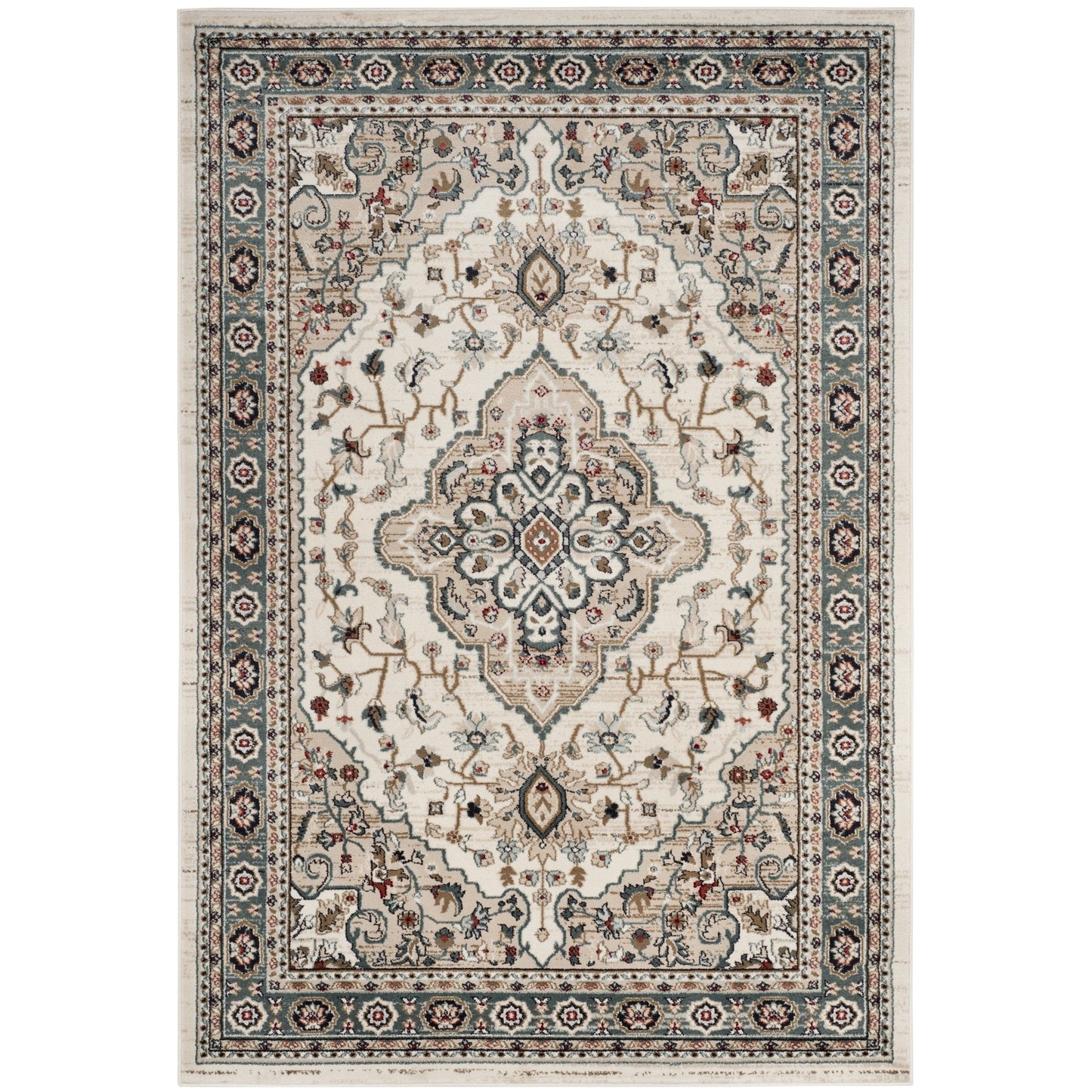 SAFAVIEH Lyndhurst Collection Area Rug - 9' x 12', Cream & Beige, Traditional Oriental Design, Non-Shedding & Easy Care, Ideal for High Traffic Areas in Living Room, Bedroom (LNH338B)